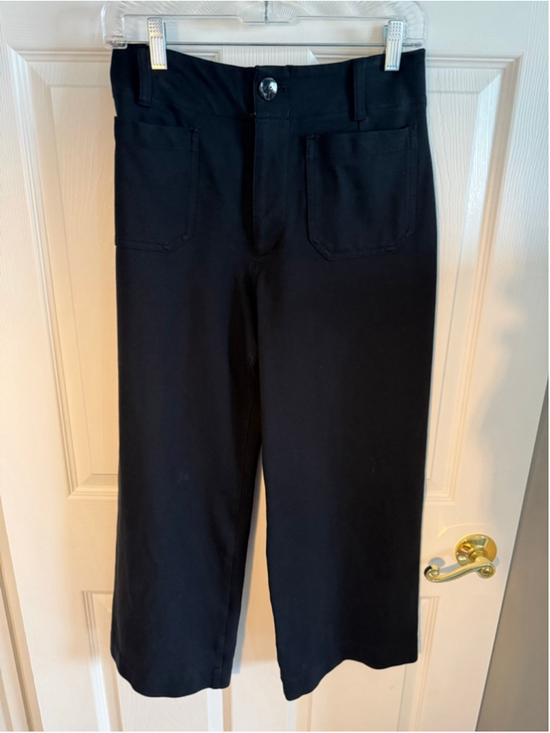 Maeve Pants - Anthropologie Maeve Colette cropped wide-leg pants black Size 27